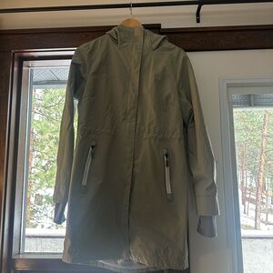 Women’s Olive Green Hooded Rain Jacket